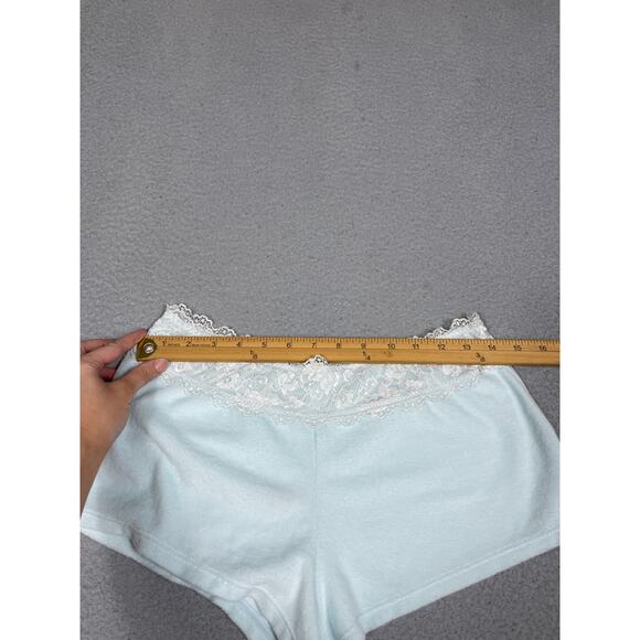 Betsey Johnson Womens Size M Light Blue Lace Trim Waist Sleep Shorts - Picture 4 of 11
